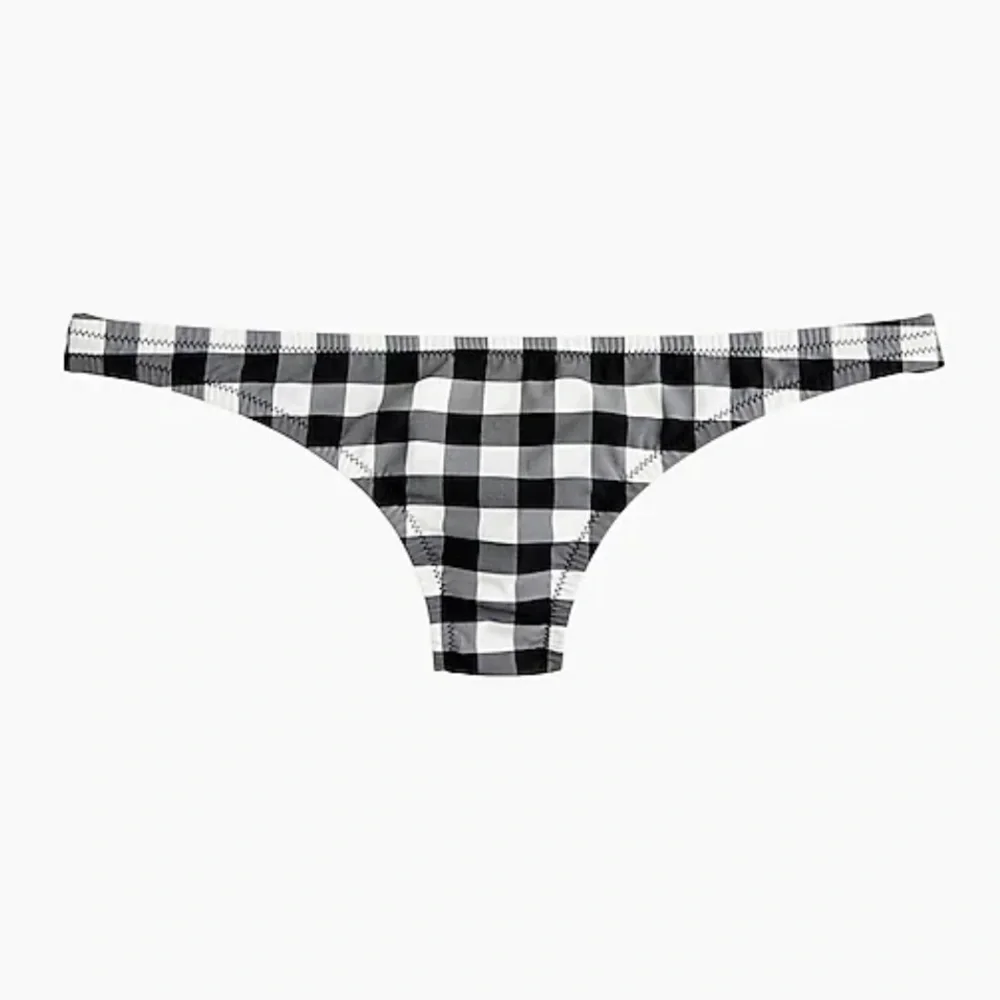 J.Crew Lowrider bikini bottom in oversized matte gingham